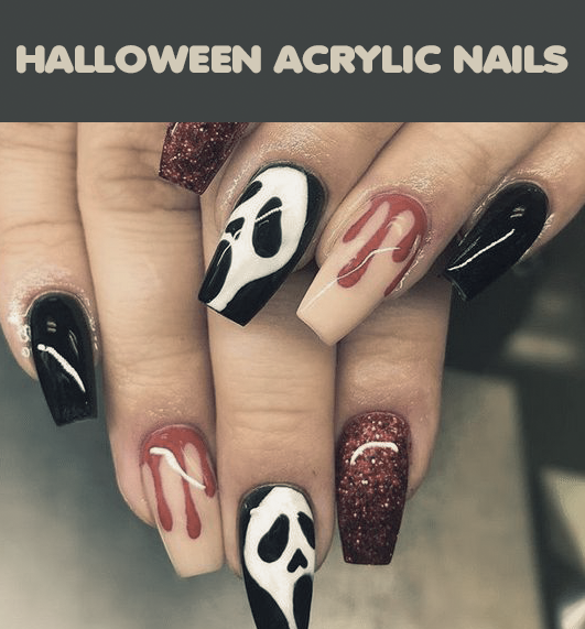 Ghosts painted nails