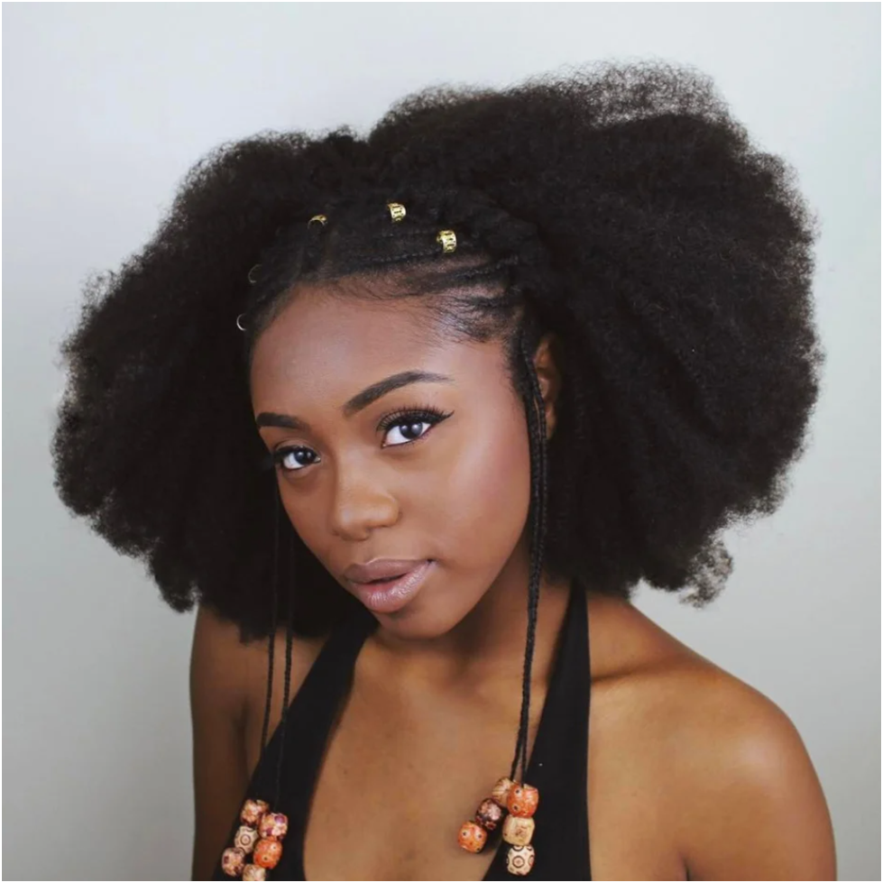 3. Afro-Inspired Half Up Half Down